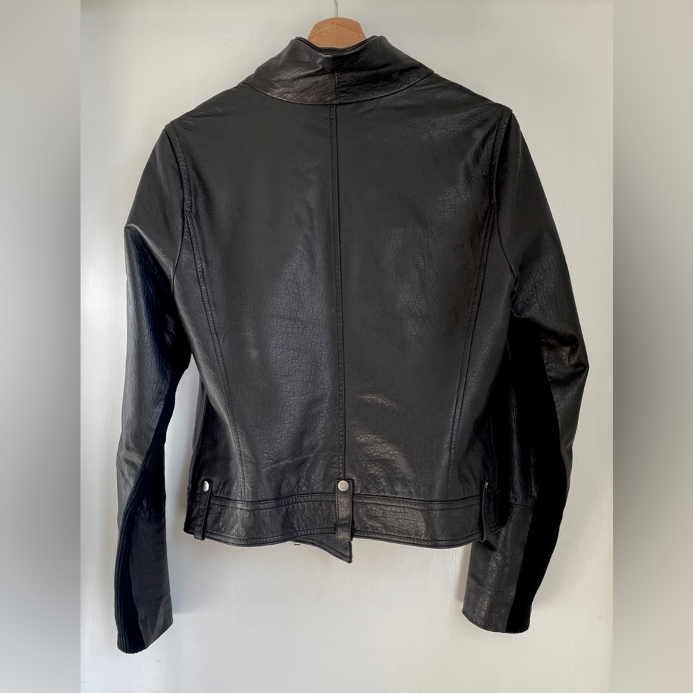 Vince Lamb Leather Biker Jacket Size Large - Picture 5 of 16
